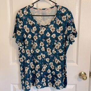 Croft & Barrow short sleeve Floral Top, Size XXL